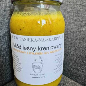 Miód leśny kremowany z pyłkiem pszczelim 10%