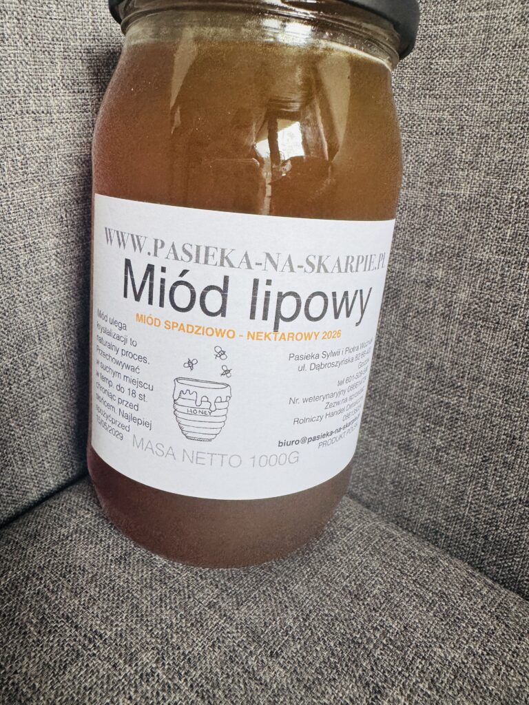 Miód lipowy spadziowo-nektarowy z Pasieka-Na-Skarpie.pl