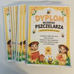 Na zdjęcie dyplom młodego pszczelarza jaki wręczamy po szkoleniu dzieciom Gorzow Wielkopolsk