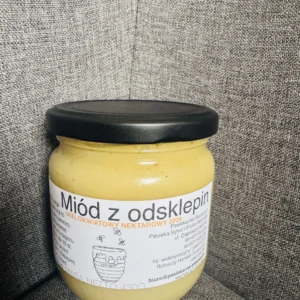 zdjęcie pszedstawia słoik miodu odsklepinowego 430 ml