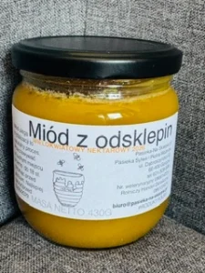 Słoik miodu z odsklepin lipowych 430 g z Pasieki Na Skarpie