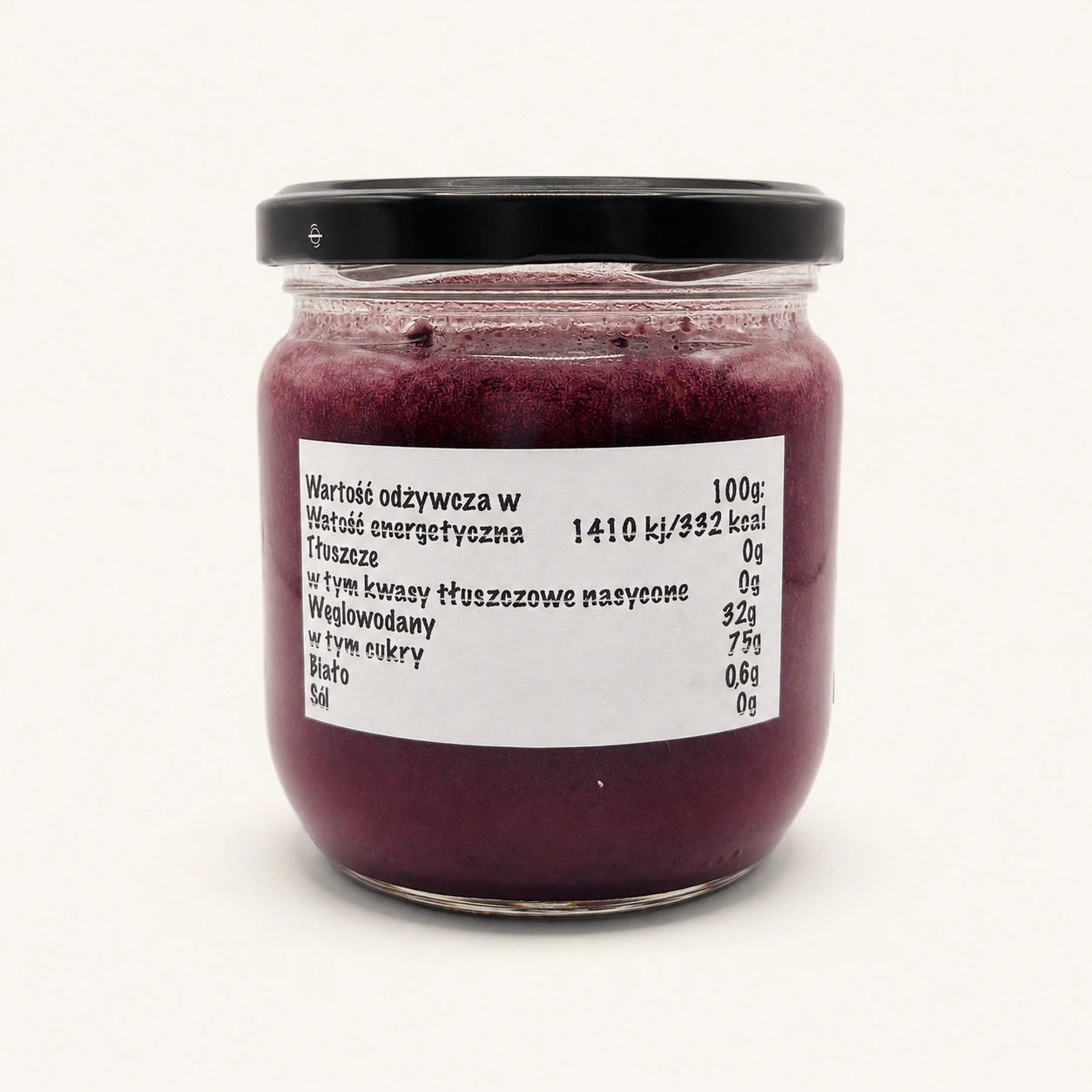 Miodokrem z jeżyną 430 g – widok z tyłu