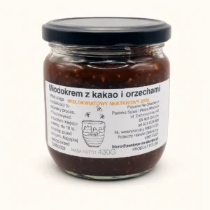 Miodokrem z kakao i orzechami 430 g – Pasieka Na Skarpie