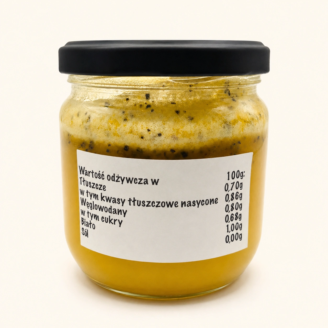 Miodokrem z marakują 430 g – widok z tyłu