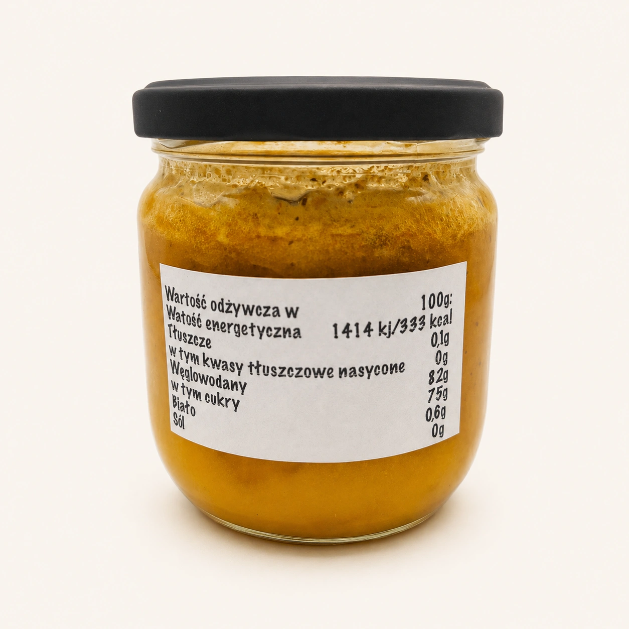 Miodokrem z rokitnikiem 430 g – widok z tyłu