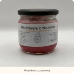 Słoik miodokremu z żurawiną z etykietą Pasieki Na Skarpie